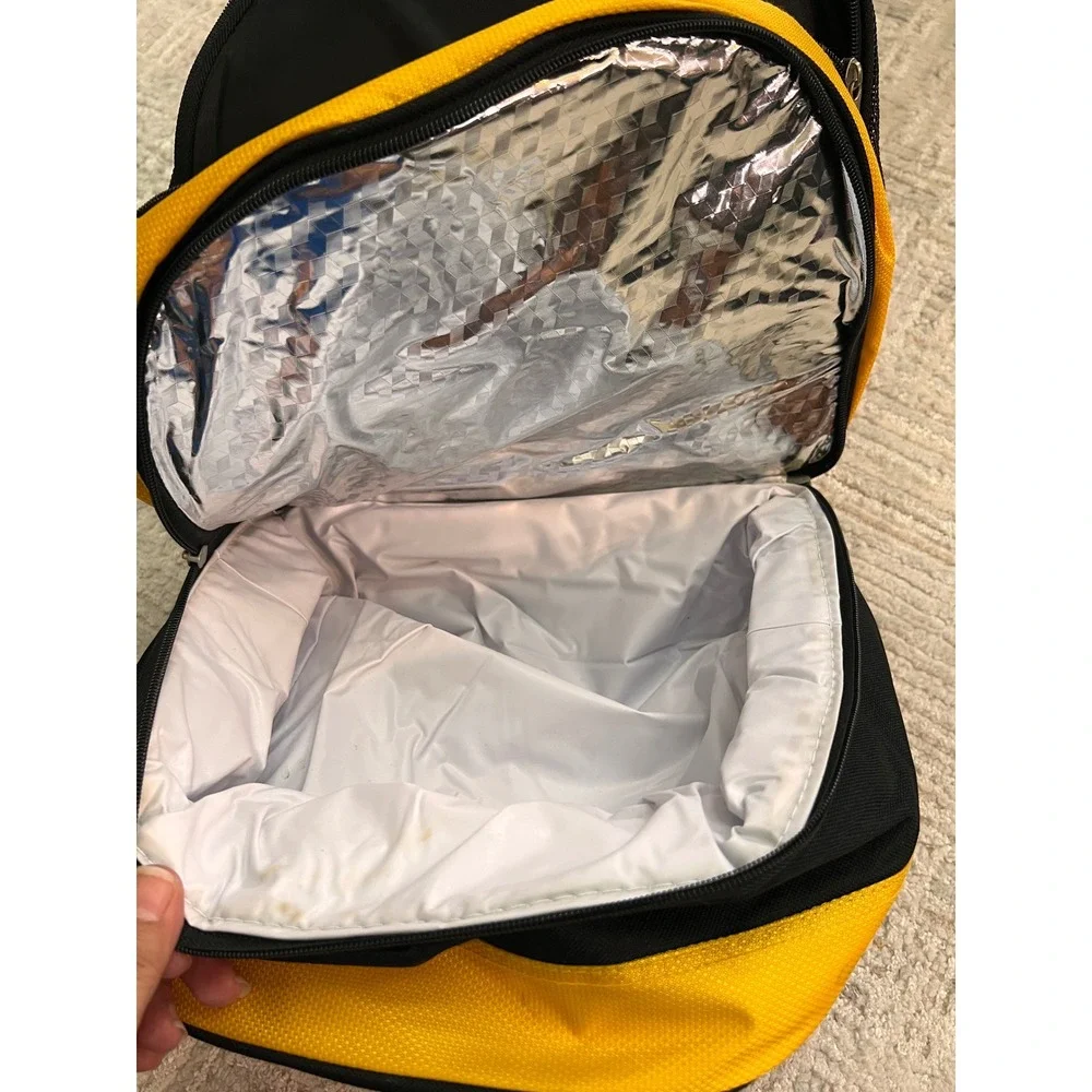 NGG Swiss Edition Backpack Black Yellow Lunch Box Cooler Travel‎ Daypack Bag